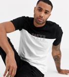 Asos Design Tall Color Block T-shirt With City Chest Embroidery