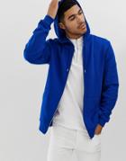 Asos Design Zip Up Hoodie In Blue - Blue