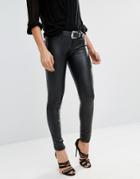 Blank Nyc Low Rise Ankle Grazer Coated Skinny Jeans - Black