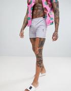 Religion Swim Shorts In Lilac With Acid Wash - Purple
