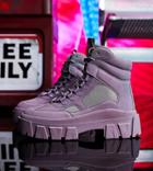 Asos Design Lace Up Boots In Lilac Faux Suede With Chunky Sole-purple