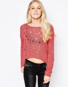 Only Dessi Hole Textured Sweater - Rose Of Sharon