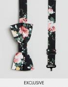 Reclaimed Vintage Bow Tie Floral - Black