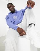 Topman Oversized Hoodie In Lilac-blue