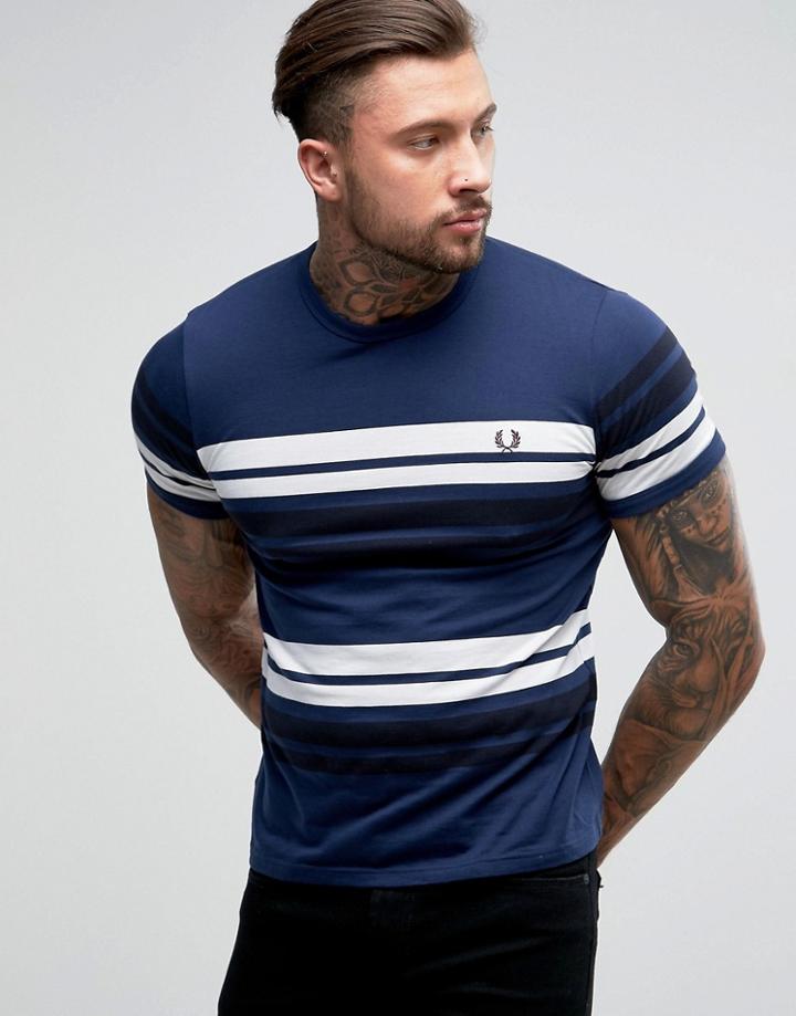 Fred Perry Slim Fit Bold Stripe T-shirt Blue - Blue
