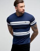 Fred Perry Slim Fit Bold Stripe T-shirt Blue - Blue
