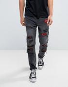 Cayler & Sons Skinny Jeans In Black With Distressing - Black
