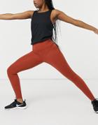 Nike Yoga Luxe 7/8 Leggings In Rust Orange