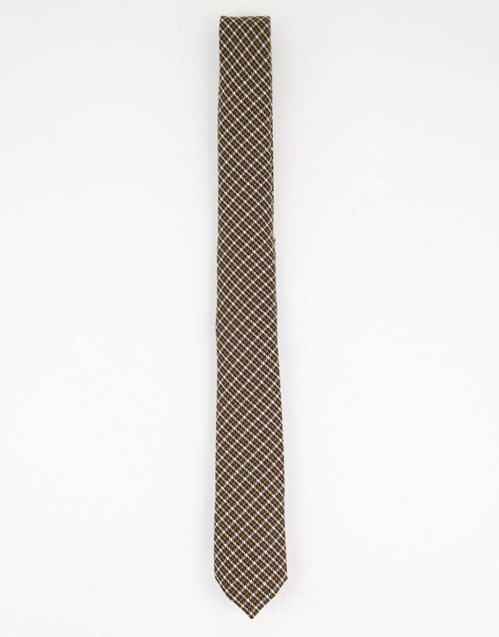 Asos Design Skinny Tie In Vintage Check-multi