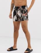 Siksilk Two-piece Printed Swim Shorts In Black - Black
