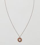 Asos Rose Gold Plated Sterling Silver Cut Out Heart Coin Necklace - Copper