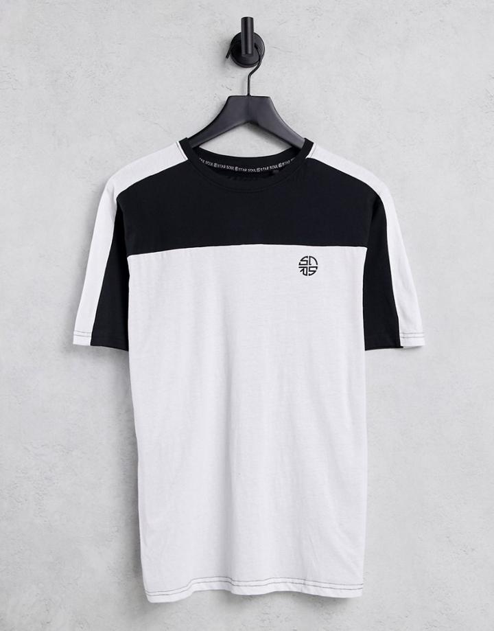 Soul Star Shoulder Panel T-shirt In Black