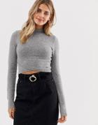 Hollister High Neck Sweater With Wrap Detail - Gray