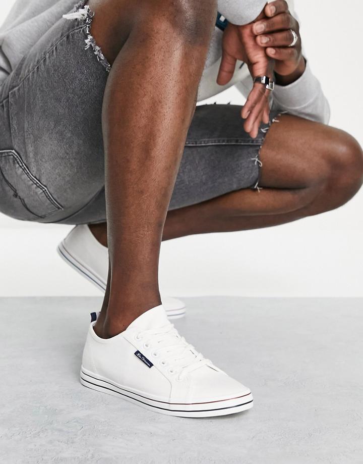 Ben Sherman Lace Up Stripe Sole Sneakers In White