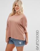 Asos Curve Top In Oversized Boxy Fit - Pink