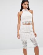 Love Triangle High Neck Cropped Top - White