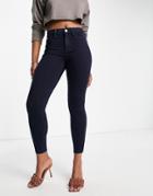 River Island Molly Mid Rise Skinny Jeans In Dark Wash Blue-blues