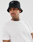 Asos Design Bucket Hat In Black With Patch