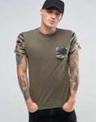 Diesel T-diego-pkt T-shirt Camo Pocket & Sleeves - Green