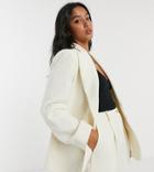 Topshop Petite Clean Crepe Blazer In Ivory-white