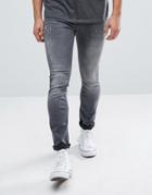 G-star Revend Super Slim Jeans With Abraisons Washed Black - Gray