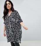 Religion Plus Oversized Tunic Dress In Animal Print - Black
