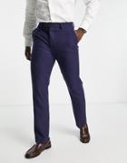 Harry Brown Wedding Tweed Slim Fit Suit Pants-blue