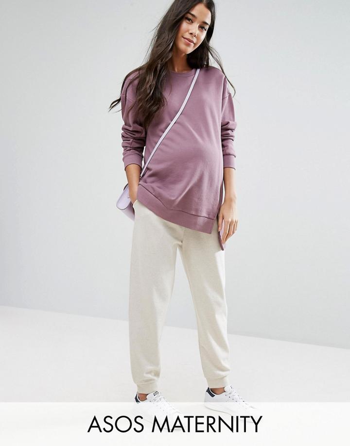 Asos Maternity Satin Bow Jogger - Beige
