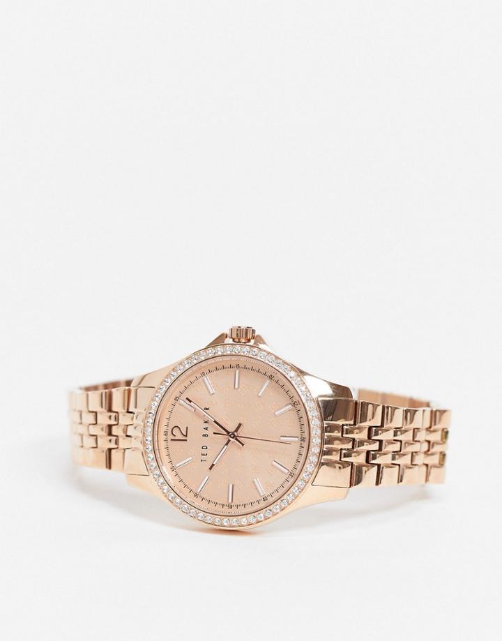 Ted Baker Stainless Steel Crystal Watch-pink