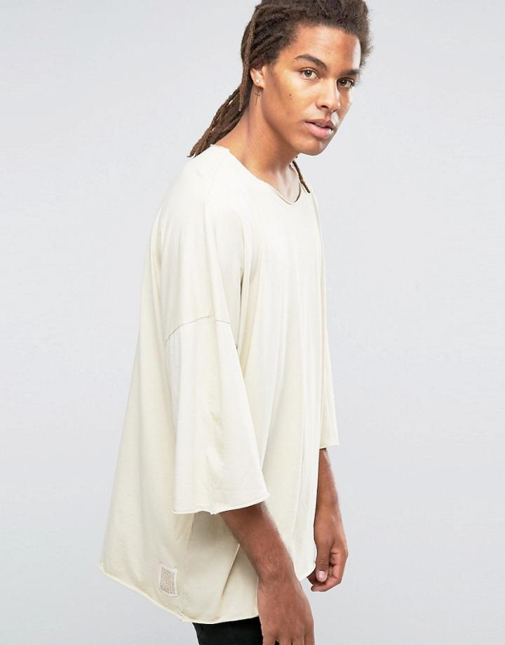 Granted Oversized T-shirt With Dropped Shoulders - Stone