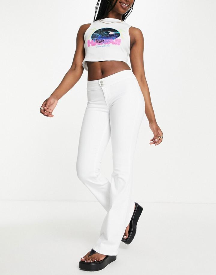 Topshop Low-waist Joni Flare Jean In White