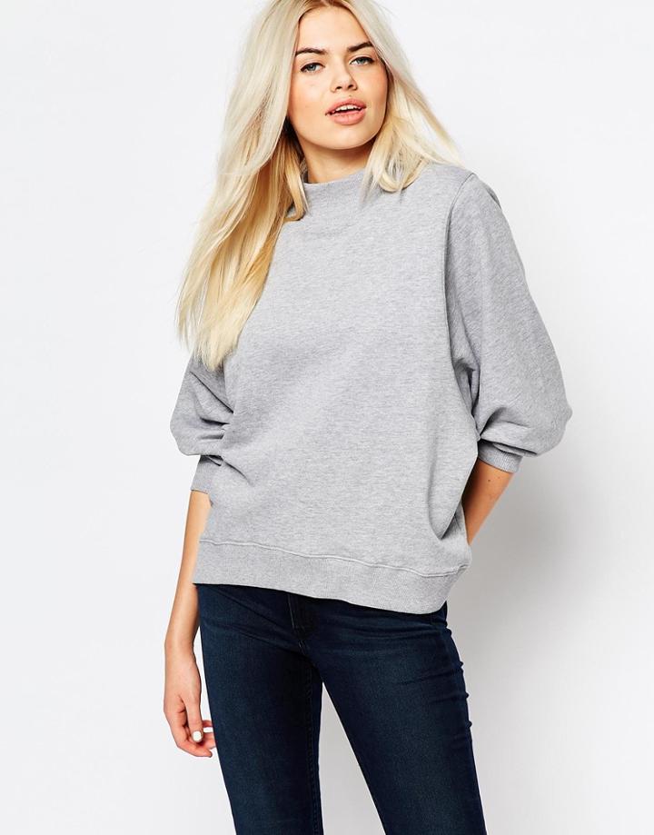 Monki High Neck Sweater - Gray