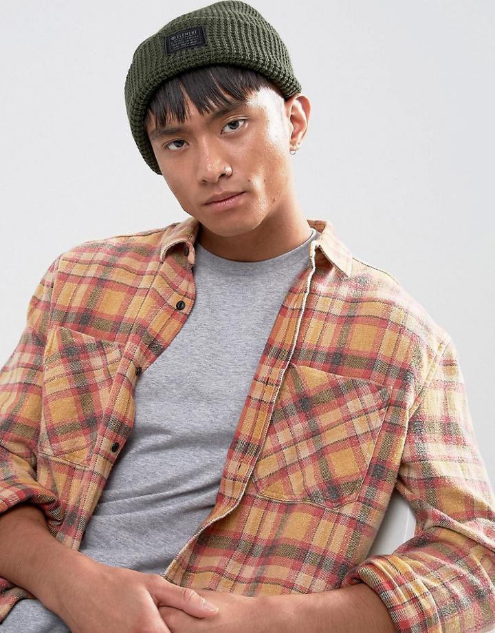 Element Cadet Beanie In Khaki - Green