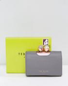 Ted Baker Small Purse With Pearl Crystal Bobble - Gray
