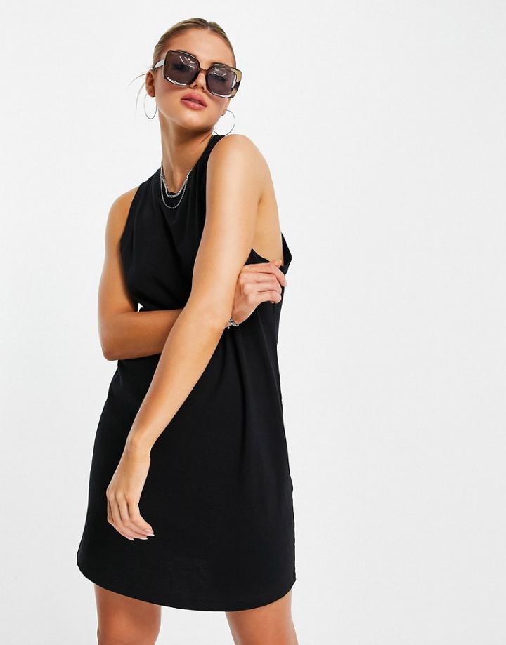 & Other Stories Cotton Jersey Sleeveless Mini Dress In Black