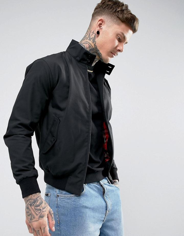 Fred Perry Reissues Harrington Jacket In Black - Black