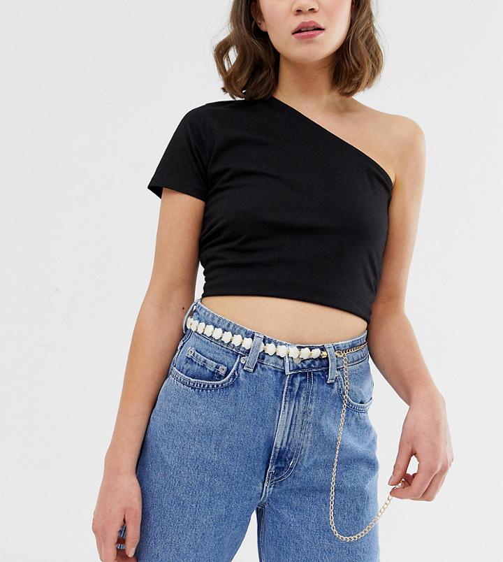 Glamorous Exclusive Oyster Shell Metal Chain Belt-silver