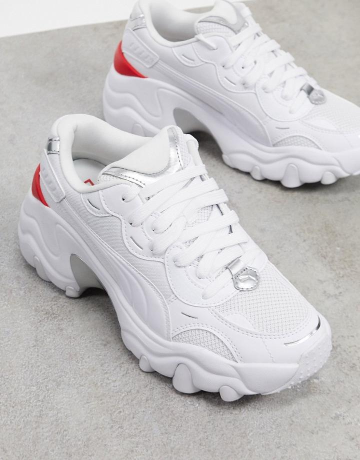 Puma Pulsar Wedge Sneakers In Metallic White