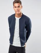 Selected Homme Jersey Bomber Jacket - Navy