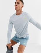 Asos 4505 Icon Training Long Sleeve T-shirt In Pale Gray-blue