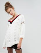 E.l.k Oversized Cricket Sweater - White