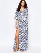 Ba & Sh Maxi Wrap Maxi Dress - Blue P