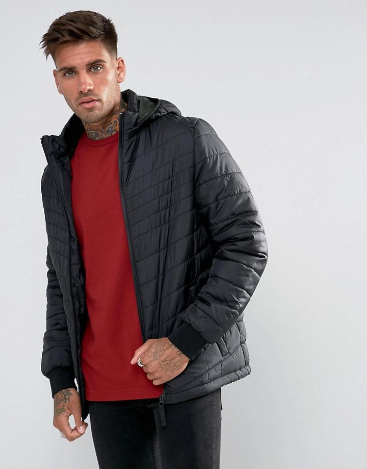 Yourturn Puffer Jacket In Black - Black