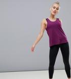 Asos 4505 Petite Loose Fit Run Tank With Pleat Back-purple