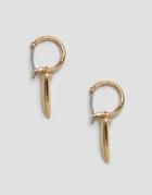 Orelia Hoop & Tusk Hoop Earrings - Gold