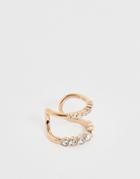 Dyrberg Kern Double Strand Ring With Crystals - Gold