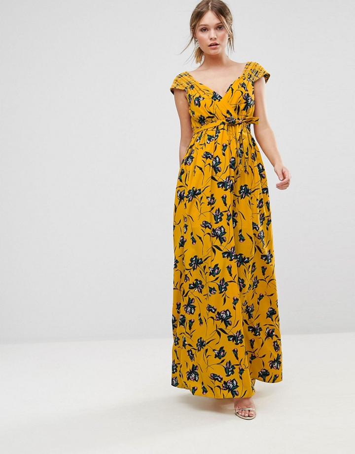 Traffic People Floral Chiffon Maxi Dress - Multi