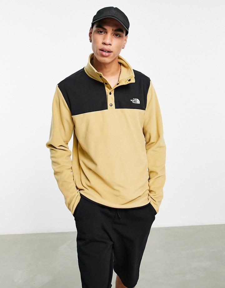 The North Face Tka Glacier Snap-neck Fleece In Tan-brown