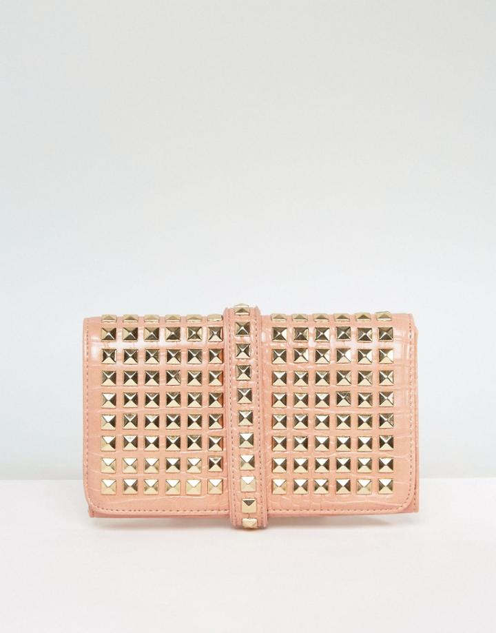 Missguided Studded Clutch Bag - Pink