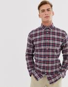 Selected Homme Brushed Check Shirt In Slim Fit-red